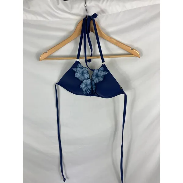 VS Pink Push Up Floral Bikini Top Size Small Blue - Image 2