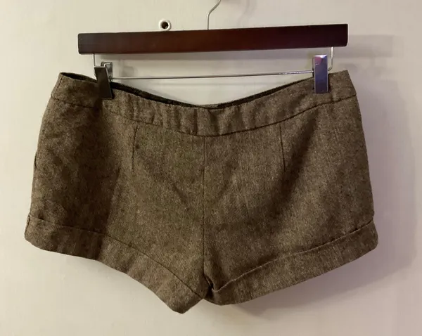 Vintage Women’s Brown Tweed Lined Shorts Spring No Size/Care Tag - Image 2