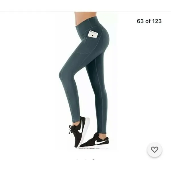 IUGA Yoga Green Butt Lift Leggings XSMALL High Waist Pockets - Image 8