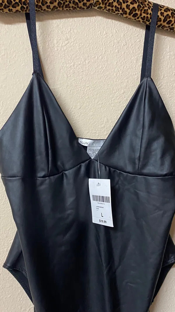 Forever 21 Leather Thong Bodysuit Faux - Image 3