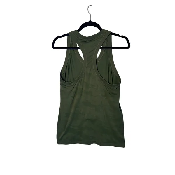 Athleta Womens Speedlight Camo Tank Top L Green Seamless Racerback Athleisure - Image 4