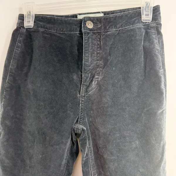 Free People Just Float On Velvet Flare Jeans 24 Black Bell Bottom Raw Hem - Image 2