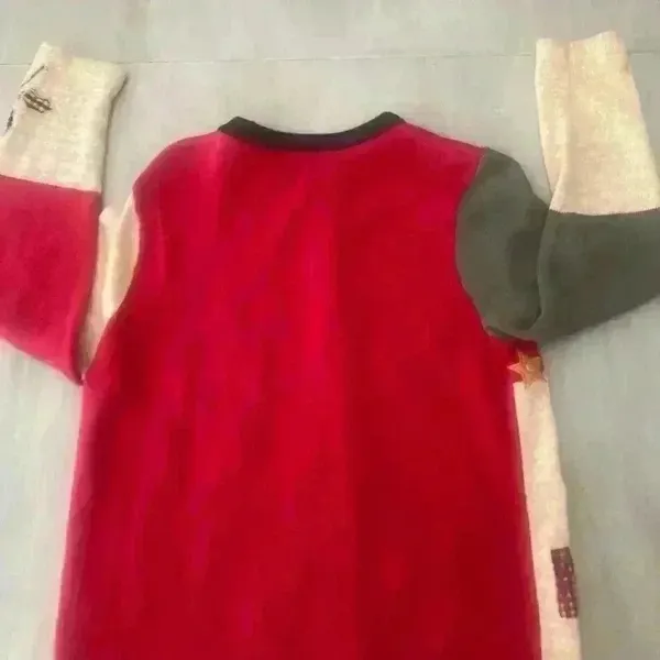 Vintage Christmas Embroidered Sweater Patchwork Medium Ugly Christmas Sweat - Image 9
