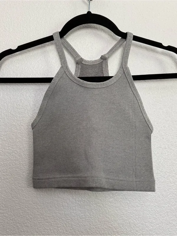 Free People Movement Happiness Runs Crop Tank in Gray XS - Image 2