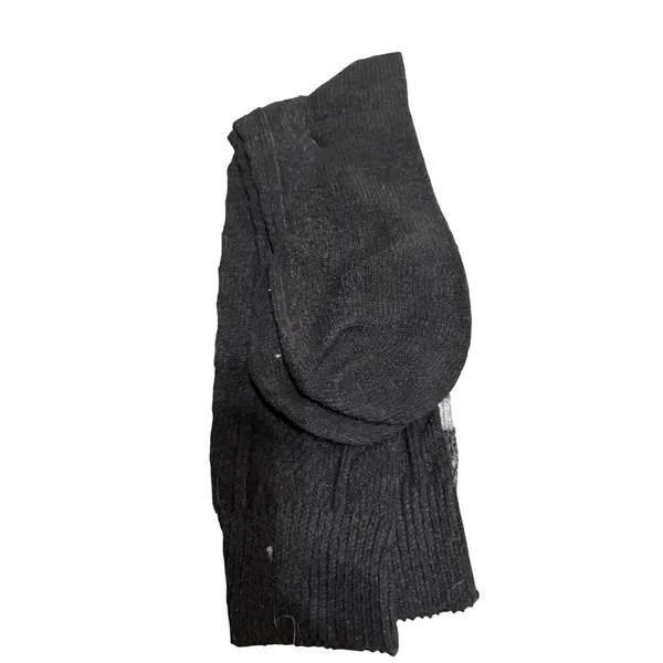Muk Luks Womens Tall Boot‎ Socks 2 Pair Pack Black Grey Striped Mid-Calf - Image 2