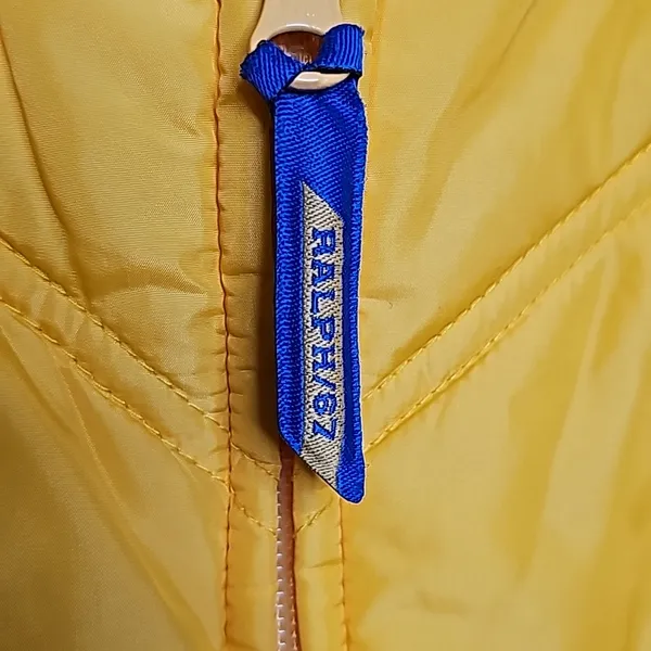 Ralph Lauren black label yellow puffer jacket zip pockets sz Small - Image 5