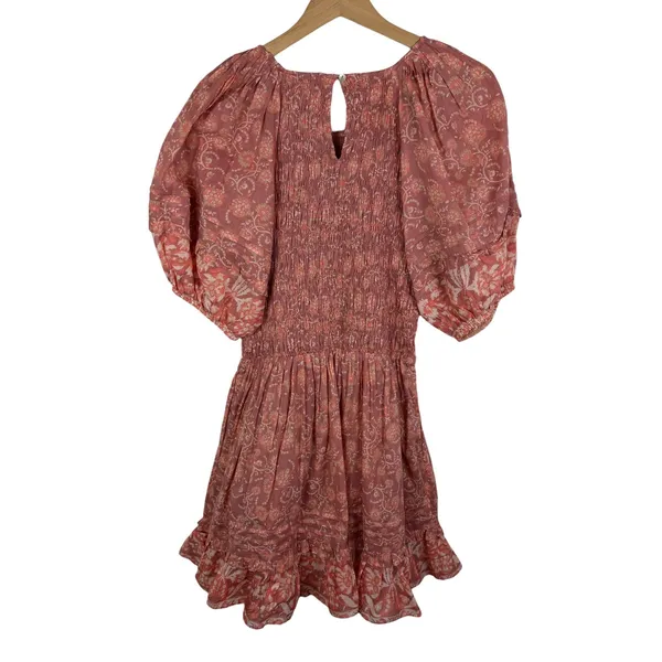 NEW Cleobella Mina Mini Dress Camala Floral Large Pink Smocked Organic Cotton‎ - Image 4