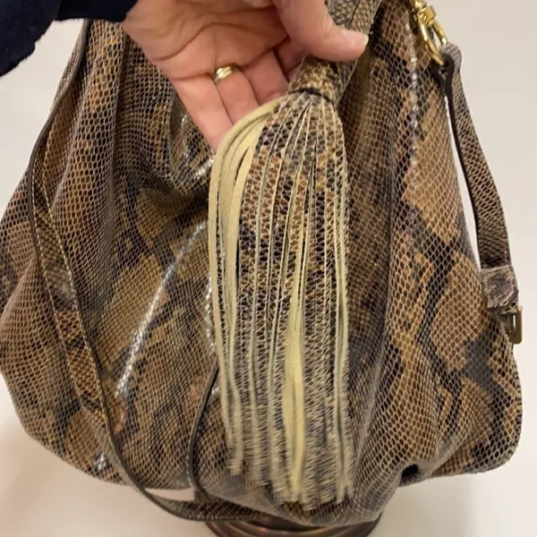 G.I.L.I. Milano Snake Print Leather Hobo Bag C9‎ - Image 5