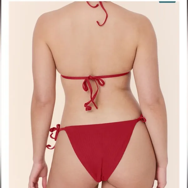 Andie‎ String Bikini Set Ribbed Flame Red size XL NWT/NWOT - Image 2