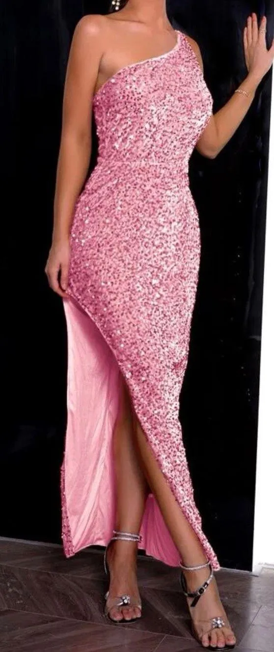 Pink One Shoulder Dress - Image 3