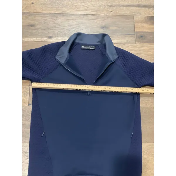 Under Armour Navy Gray Accent Quilted Quarter‑Zip Sweatshirt Size S - Image 5