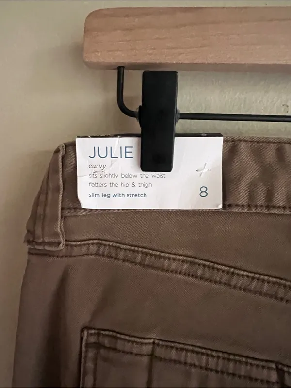 LOFT Julie Curvy Brown Stretch Cargo‎ Utility Pants Slim Leg Size 8 NWT - Image 6
