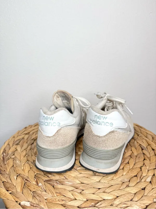 New Balance 574 Core Sneakers in Nimbus Cloud and White Colorway Retro Shoe - Image 3
