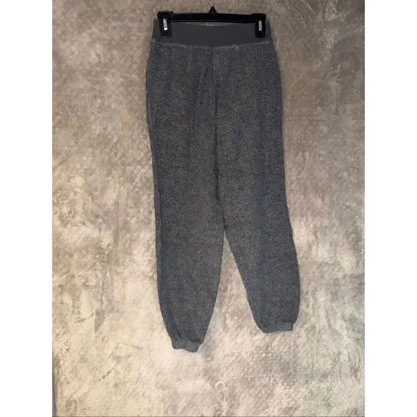 Aerie Sherpa Fleece Corset Jogger Charcoal Grey Terry Sweatpants Sz XS #769 - Image 10