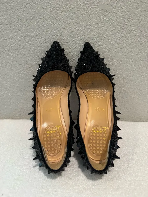 Christian Louboutin Black Spike Pigalili Potpourri Strass 120 Pumps 36.5 - Image 5