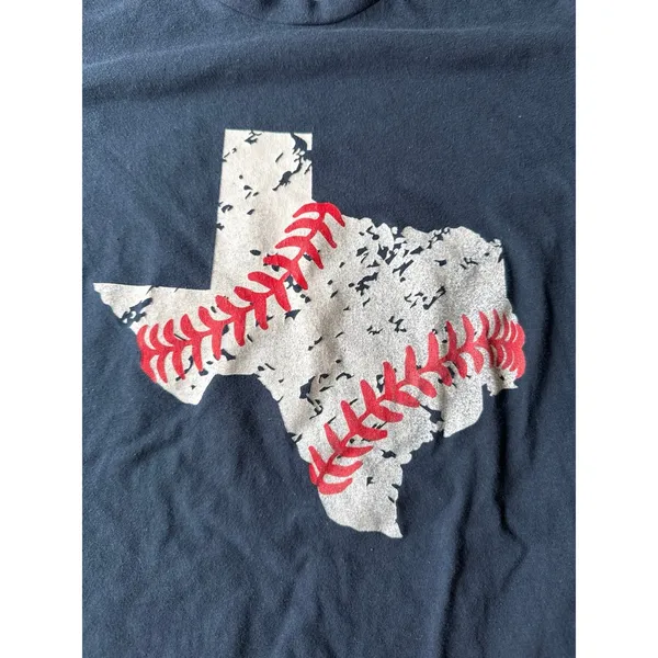Women's Baseball Navy‎ Blue Texas Short Sleeve Tee Size Large - Image 2