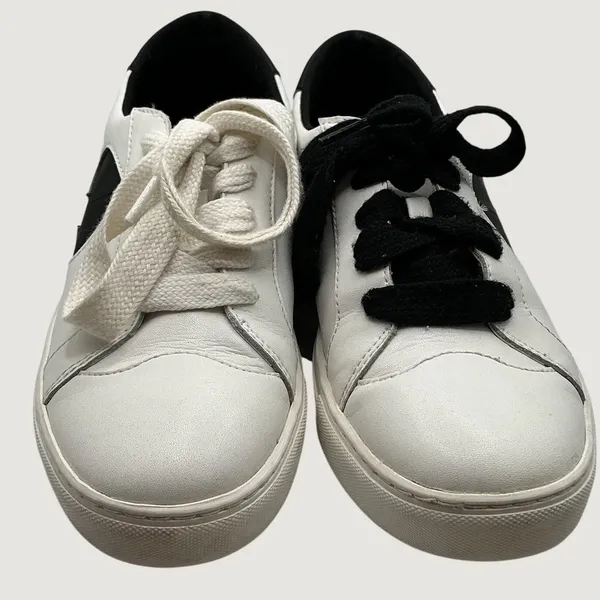 Kate Spade New York Fez White Black Leather Spade Logo Sneakers Womens 9B - Image 9