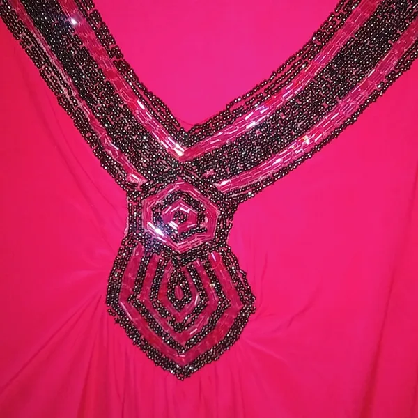 Perseption 2X Red Black Beaded Top Plus - Image 2