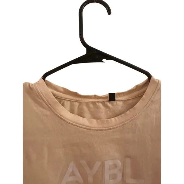 AYBL Cream Short Sleeve Athletic Workout T-Shirt Women Sz M - Image 6
