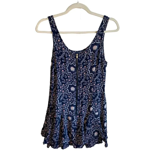 Free People RUMA Blue‎ Floral Tiered Mini Dress Women's Size 2 Viscose Short - Image 6