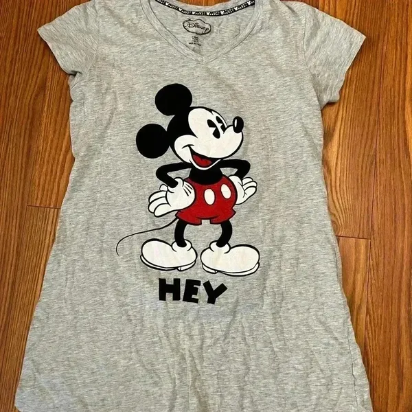 NWOT Disney Mickey Mouse 'Hey Mickey' Front & Back Print Tee Gray XL/XXL - Image 2