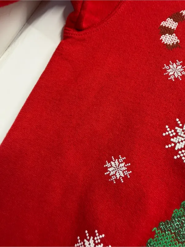 Jerzees Ugly Christmas sweater penguin winter holiday office party cotton blend Flawed - Image 3