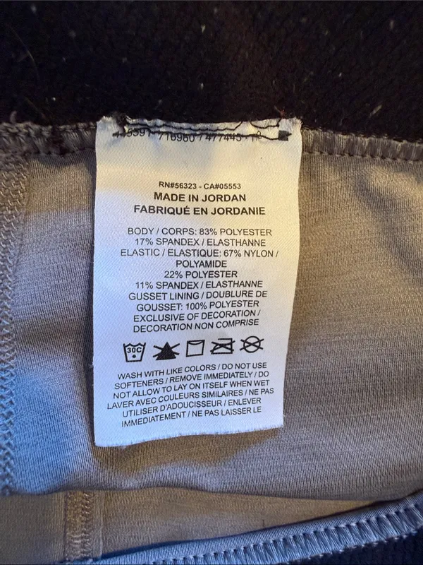 Nike Pro Gray Compression Bike Shorts Black Waistband Large spandex volleyball - Image 5