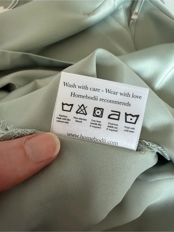 Homebodii Jasmine Slip Sage Size Small Luxury Minimalist Satin - Image 6
