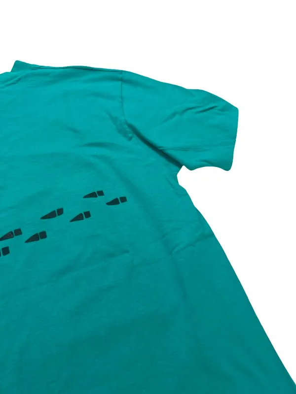 Hanes Teal Graphic Dog Print Vintage 1989 Tee Shirt M. Stewart Large Women's - Image 9