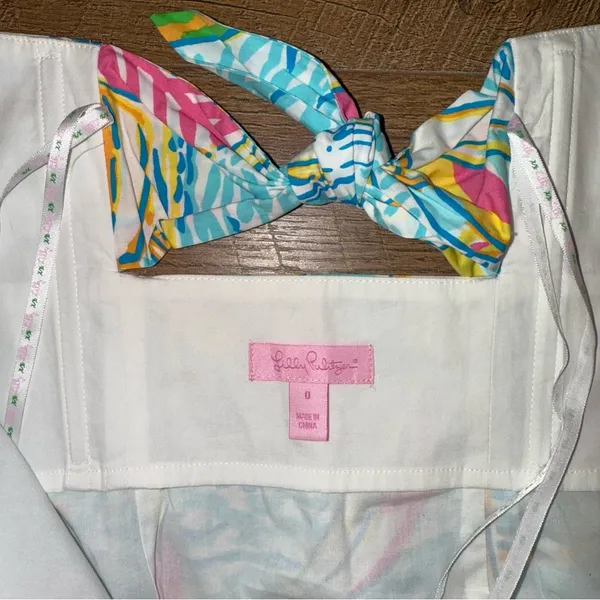 Lilly Pulitzer Franco Dress in You Gotta Regatta Ruffle Back Tie Strapless Dress - Image 14