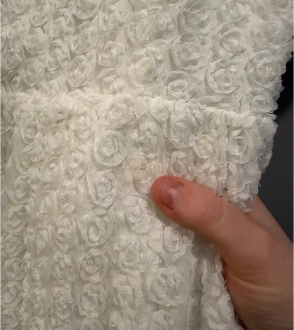 Endless Rose Textured Floral Rosette Cutout Back Mini Dress White - Image 8