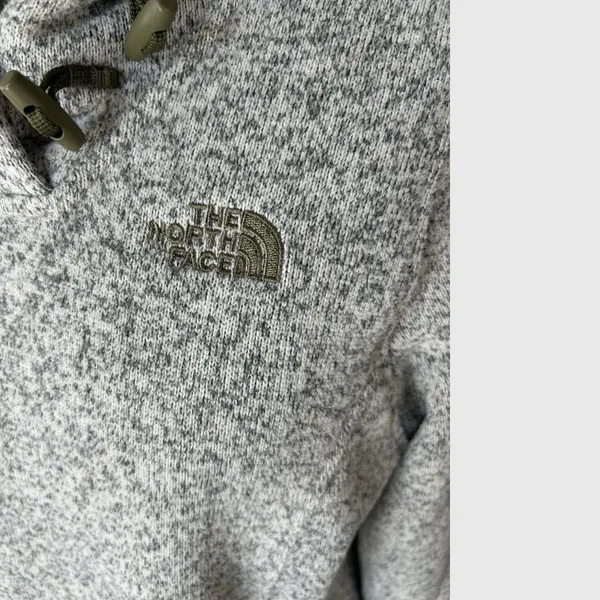 The North Face Crescent Hoodie Pullover Knit Sweatshirt Toggle Gray Womens Large - Image 6