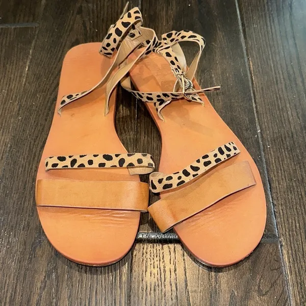 Leopard Print Strappy Sandals size 8 - Image 3