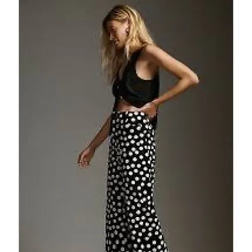 Maeve Anthropologie The Colette Cropped Wide Leg Polka Dot Pants Black White 25 - Image 2