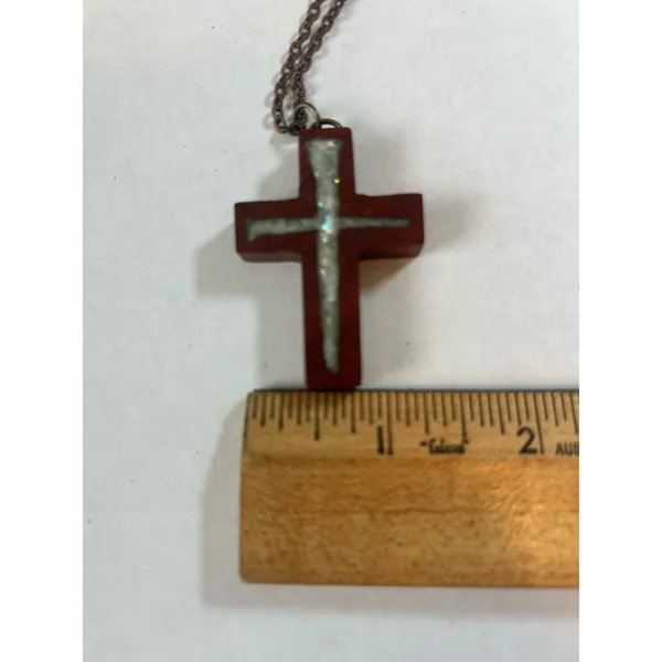 Handmade Cross Necklace 24” Chain Silver Tone Religious Faith Pendant Gift - Image 6