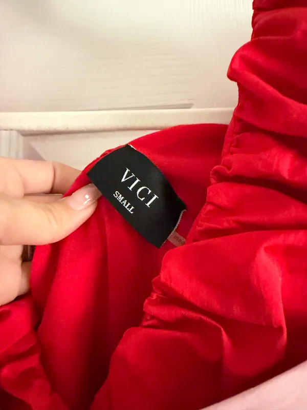 NWOT Vici Red and Pink Bow Plaid Babydoll Mini Dress - Image 6