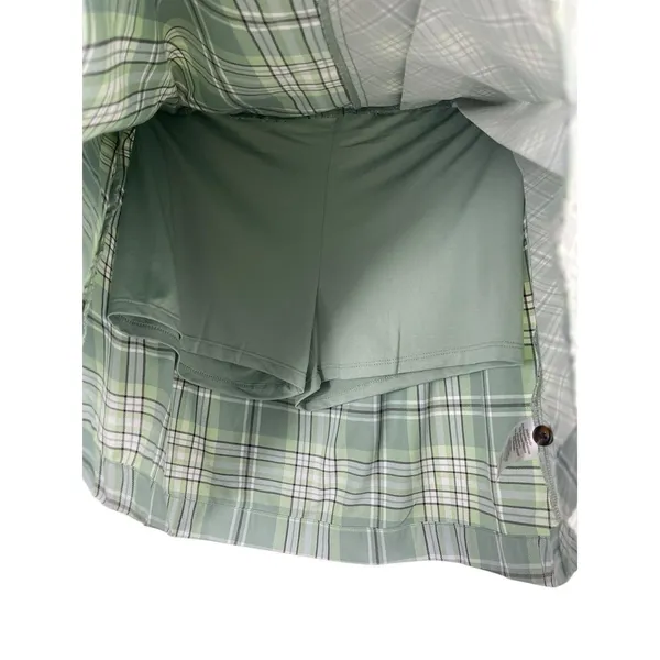 90s Y2K Inspired Sage Green Plaid University Academia Skort S - Image 4