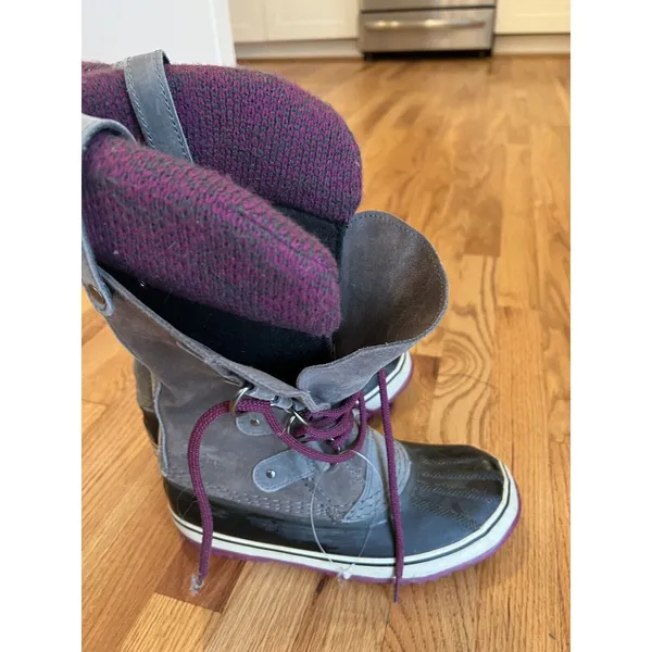 Sorel Joan of Arctic Knit Waterproof Boots Womens‎ Size 7.5 US Gray NL2084-051 - Image 2