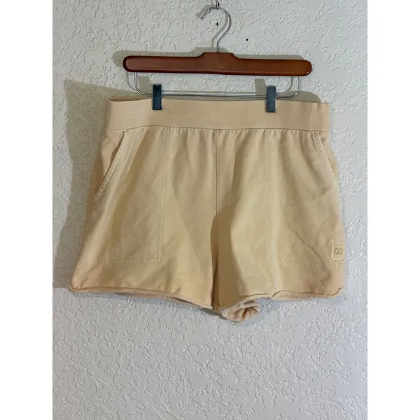 CALIA Shorts Yellow L‎ Womens Cotton Knit Lounge Activewear - Image 6