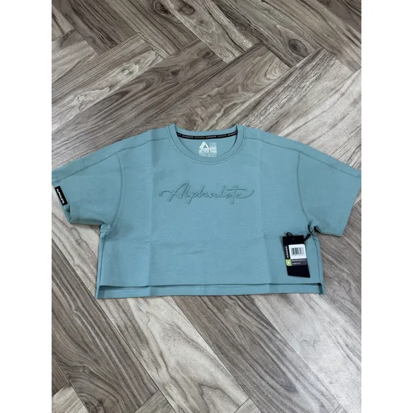 Alphalete Woman’s ELMTS Short SLEEVE Crop - Teal , Size Medium - Image 2