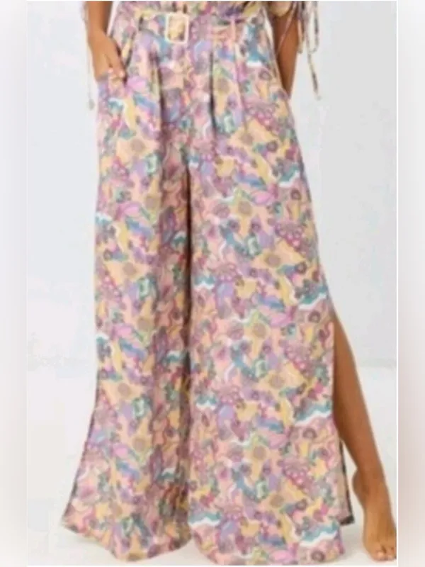 Anthropologie x La Porte Swirl Print Paperbag Wide Leg Pants XS NWT - Image 8