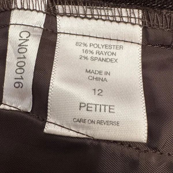 New York & Company Brown Plaid Wide Leg Stretch Trousers Pants 12 Petite - Image 6