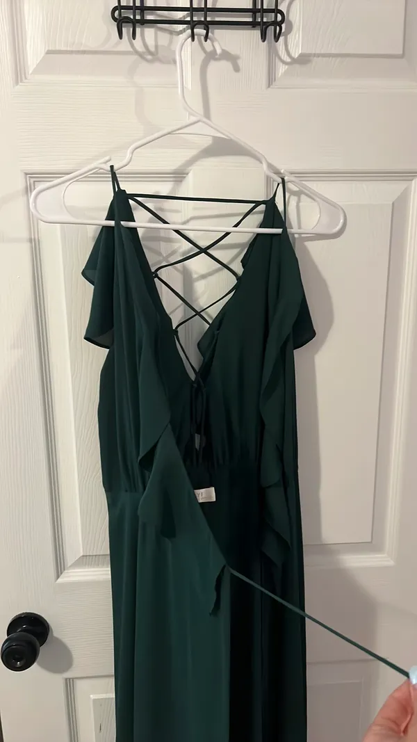 WAYF Emerald green bridesmaid dress - Image 3