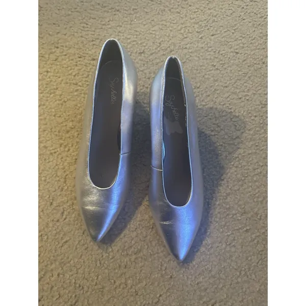 SEYCHELLES Silver  Block Heel Shoes Size 9 - Image 6