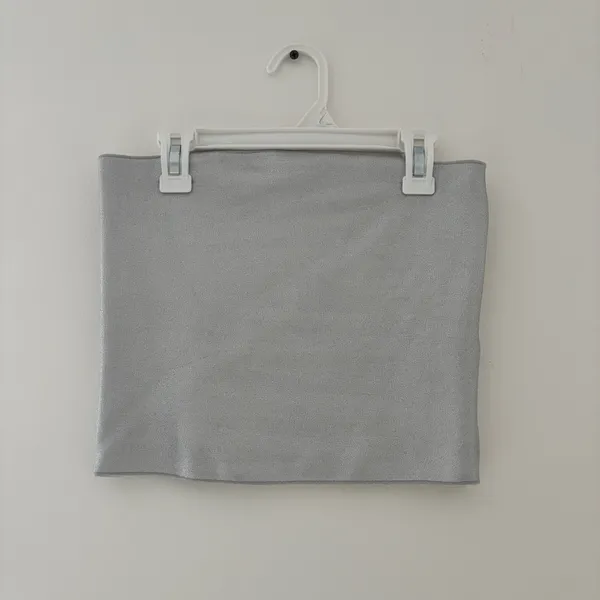 Zara Strapless Stretch Tube Top Silver - Image 3