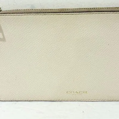 Coach Cream Leather Top Zip Clutch Wallet Pouch - Image 2