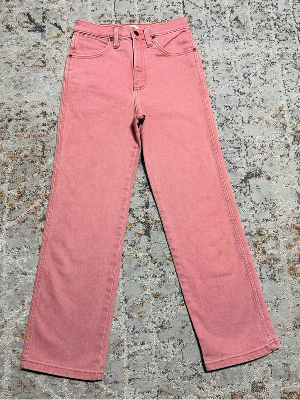 Wrangler Heritage high-rise straight-leg crop jeans dusty pink size 26 - Image 12