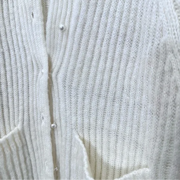 Women's Vintage Counterparts Loose Knit Cream Coastal Grandma Cardigan Size S - Image 4