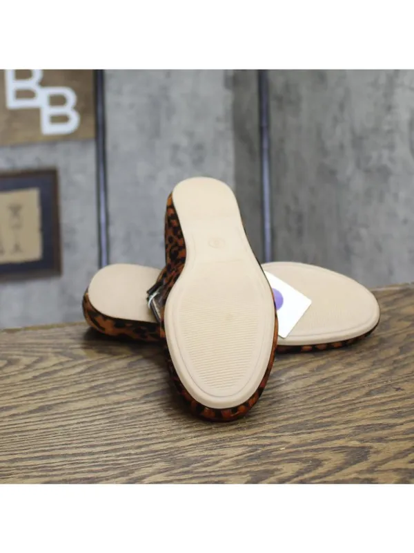 A New Day Tasmin Leopard Print Velvet Flats 94568225 Leopard Brown Multi 6M - Image 5