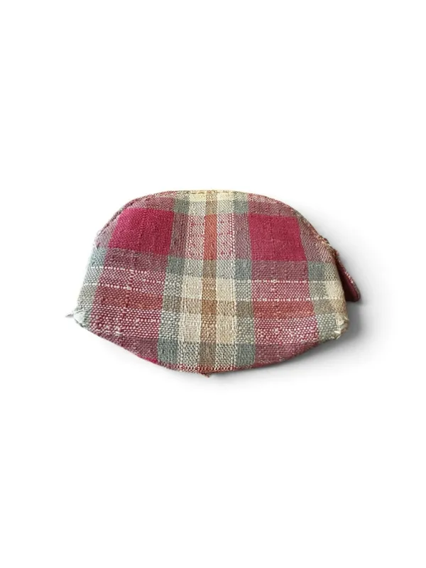 Longaberger Vintage Zip Top Orchard Plaid Coin Change Purse Key Ring - Image 3